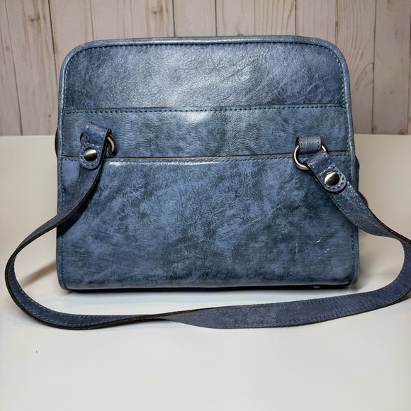 Patricia Nash 10th Anniversary Edition Blue Leather Handbag - Picture 2 of 7